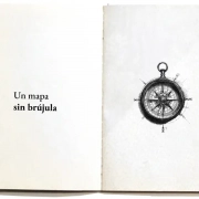 ilustración de una brújula en una libreta